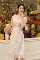 Đầm hoa nhí vạt chéo