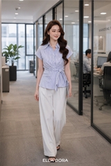 SM161LA - Sơ mi buộc nơ eo