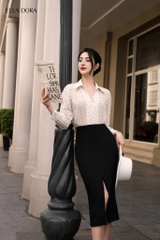 Chân váy chì dài xẻ trước