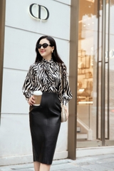 Sơ mi nơ cổ  zebra