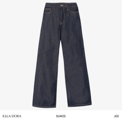 J02LA - Quần jean ống suông xanh đậm