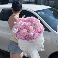 Bó Hoa Lụa Cẩm Tú Cầu Màu Hồng Có Nơ – Món Quà Dịu Dàng
