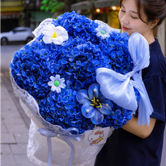 Bó Hoa Lụa Cẩm Tú Cầu Xanh Dương – Ấn Tượng Khó Quên
