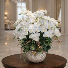 Chậu Lan Hồ Điệp Chất Liệu Cao Su Non Màu Trắng – Sang Trọng