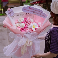 Bó Hoa Sáp Mix Tone Màu Hồng – Món Quà Yêu Thương