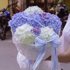 Hoa Cẩm Tú Cầu Lụa Xanh Dương Mix Trắng – Tinh Khôi, Thanh Lịch