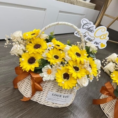 Giỏ Hoa Sáp Hướng Dương