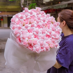 Bó Hoa Hồng Sáp Tỉ Muội Màu Hồng Nhẹ Nhàng – Lãng Mạn