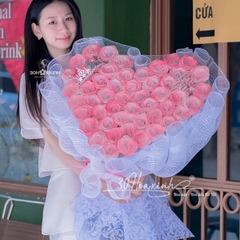 Hoa nhũ lấp lánh 50 bông màu hồng Galaxy