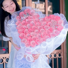 Hoa nhũ lấp lánh 50 bông màu hồng Galaxy