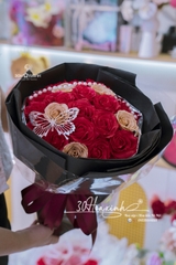Bó Hoa Hồng Sáp Đỏ 9 Lớp Bông To