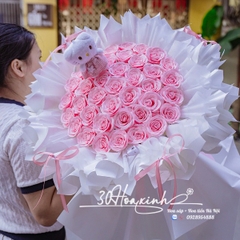 Hoa Sáp Màu Hồng Ecuador Bó Công Chúa