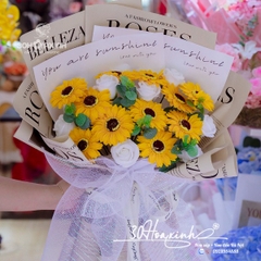Hoa Sáp Hướng Dương mix Hoa Hồng Sáp