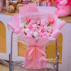 Hoa hồng sáp mix hoa sáp tulip và hoa lan