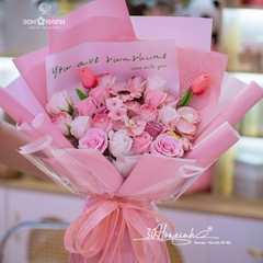 Hoa hồng sáp mix hoa sáp tulip và hoa lan
