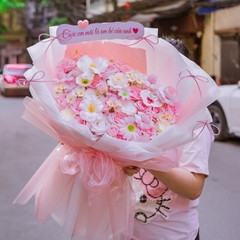 Bó Hoa Sáp Thơm Mix Tone Màu Hồng Nhẹ Nhàng – Món Quà Ngọt Ngào
