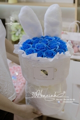 Hoa Sáp Tai Thỏ Màu Xanh Dương