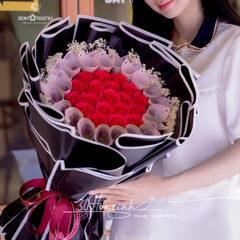 Bó Hoa tiền 50k bó tròn mix hoa baby khô và hoa sáp