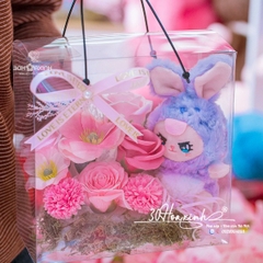 Hộp Vali Gấu Bông Baby Three mix Hoa Sáp