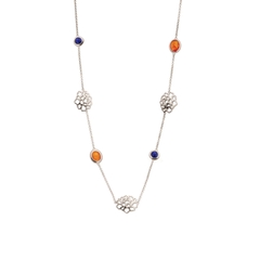Dây chuyền - Mẫu đơn màu Bạc 41cm- 16