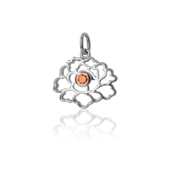 Charm - Hoa mẫu đơn - Bạc đá cam (Tang Flower)