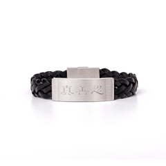 Vòng tay da - Đen (Zhen Shan Ren Wondrous Words Leather Bracelet-L)