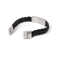 Vòng tay da - Đen (Zhen Shan Ren Wondrous Words Leather Bracelet-L)
