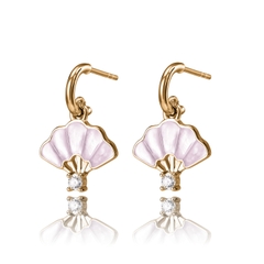 Khuyên tai - Hồng (Floral Fan Dangle) - Hồng