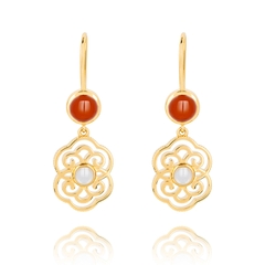 Khuyên tai (Blissful Ruyi Hook Carnelian) - Cam