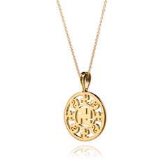 Mặt dây chuyền chữ Vạn hình tròn (Wan Pendant 24kt yellow gold 17mm)