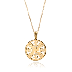 Mặt dây chuyền chữ Vạn hình tròn (Wan Pendant 24kt yellow gold 17mm)