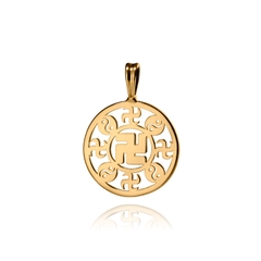 Mặt dây chuyền chữ Vạn hình tròn (Wan Pendant 18kt yellow gold 17mm)