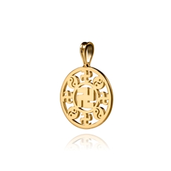 Mặt dây chuyền chữ Vạn hình tròn (Wan Pendant 18kt yellow gold 17mm)