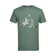 Áo phông cộc tay nam - Xanh rêu (Wu Song Defeats the Tiger) - Size M