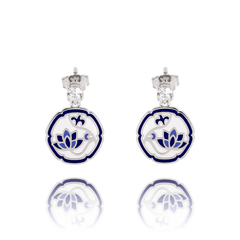 Khuyên tai - tròn (Blue and White Lotus)