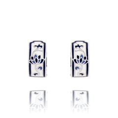 Khuyên tai (Blue and White Lotus Huggie)
