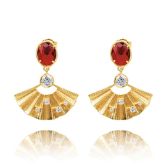 Khuyên tai Radiant Fan Earrings Ruby