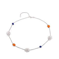 Dây chuyền - Mẫu đơn màu Bạc 41cm- 16