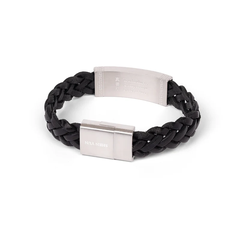 Vòng tay da - Đen (Zhen Shan Ren Wondrous Words Leather Bracelet-L)