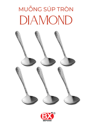 다이아몬드 수프 스푼 - MUỖNG SÚP TRÒN DIAMOND (Set 6 cái)