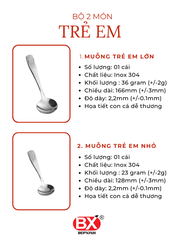 키즈 2개 - BỘ 2 CÁI MUỖNG TRẺ EM (2 sản phẩm x 1 cái)