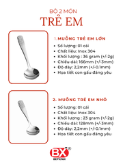 키즈 2개 - BỘ 2 CÁI MUỖNG TRẺ EM (2 sản phẩm x 1 cái)