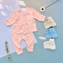 Bộ dài tay cài giữa Iconic BU Bambus BU Baby 0-9m