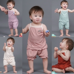 Bộ hai dây quần phồng bé gái Cookie
