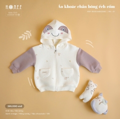 Áo khoác chần bông mũ tai gấu - Hình ếch cốm cho bé - Hrnee