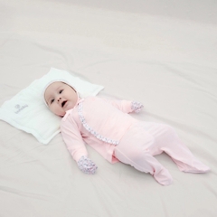 Bộ dài tay cài chéo liền tất Iconic BU Bambus Bubaby cho bé 0-3m