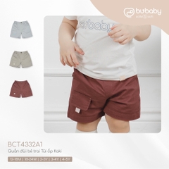 Quần đùi kaki túi ốp bé trai Bubaby