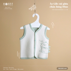 Áo gile cài giữa chần bông Dino cho bé - Hrnee
