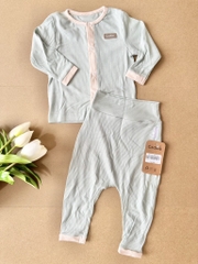 Bộ dài tay cài giữa quần cạp cao sơ sinh 0-3m Cookie