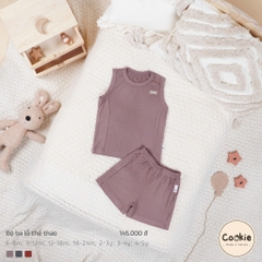 (6M-5Y) Bộ ba lỗ thể thao cotton tăm lạnh Cookie
